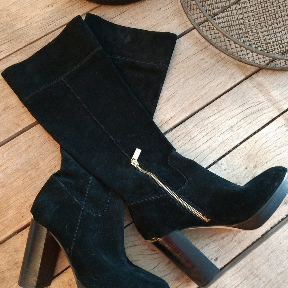 Michael Kors Black Suede Leather Boots
